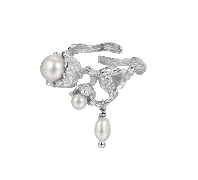 Moonlit Tide Pearl Ring