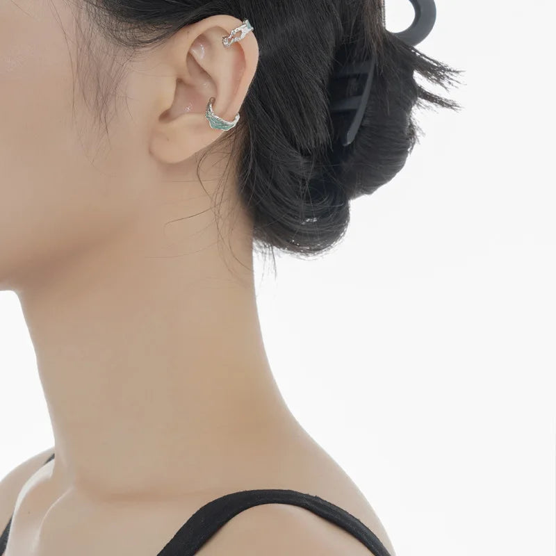 Emerald Turqois Ear Clips