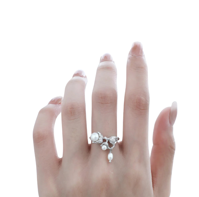 Moonlit Tide Pearl Ring