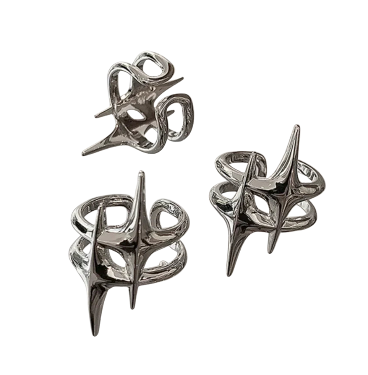 Midnight Groove Star Rings
